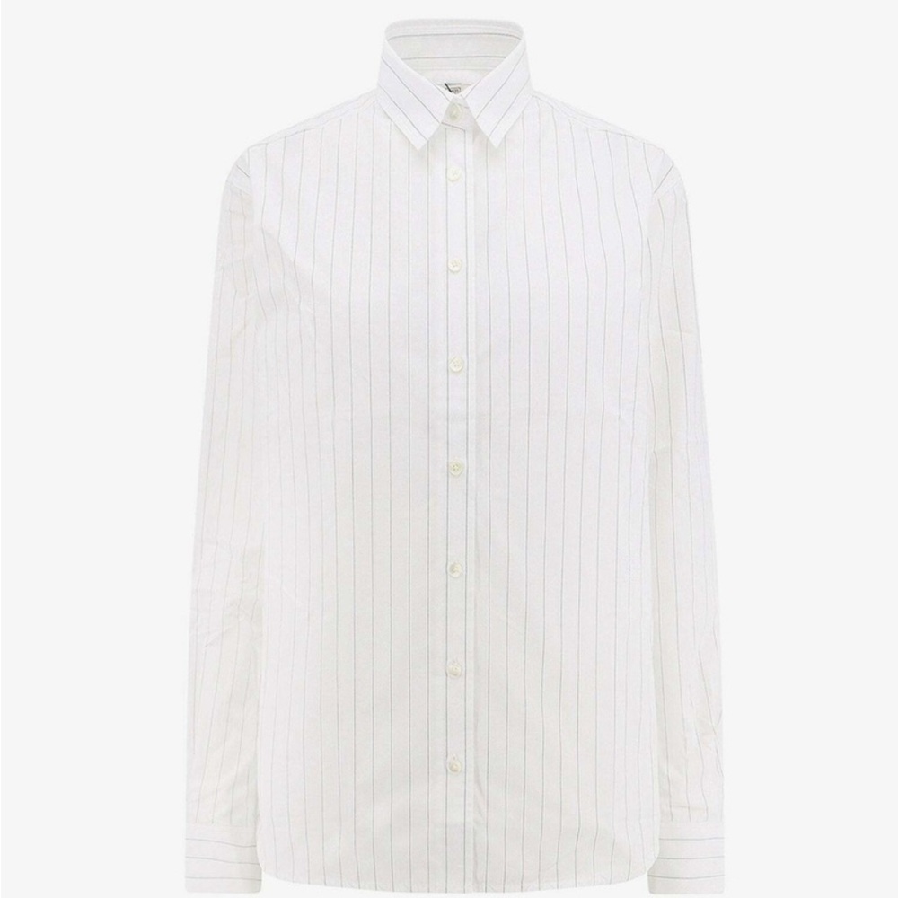 Toteme White Pinstripe Button-Down Shirt